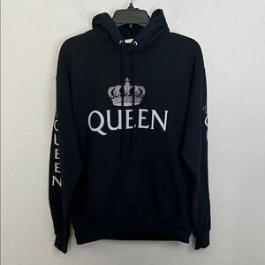 Queen Graphic Hoodie Black Size Medium